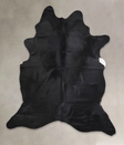 Solid Black XX-Large Brazilian Cowhide Rug 7'11"H x 6'7"W #A24892 by Hudson Hides