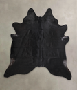 Solid Black XX-Large Brazilian Cowhide Rug 7'7"H x 7'1"W #A24899 by Hudson Hides