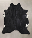 Solid Black XX-Large Brazilian Cowhide Rug 7'9"H x 6'11"W #A24900 by Hudson Hides