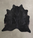 Solid Black XX-Large Brazilian Cowhide Rug 7'2"H x 7'2"W #A24901 by Hudson Hides