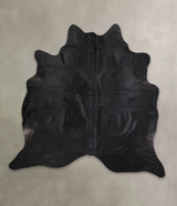 Solid Black XX-Large Brazilian Cowhide Rug 7'2"H x 7'2"W #A24901 by Hudson Hides