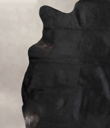 Solid Black XX-Large Brazilian Cowhide Rug 7'2"H x 7'2"W #A24901 by Hudson Hides
