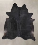 Solid Black XX-Large Brazilian Cowhide Rug 8'0"H x 7'2"W #A24944 by Hudson Hides