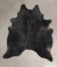 Solid Black XX-Large Brazilian Cowhide Rug 7'6"H x 6'7"W #A24945 by Hudson Hides