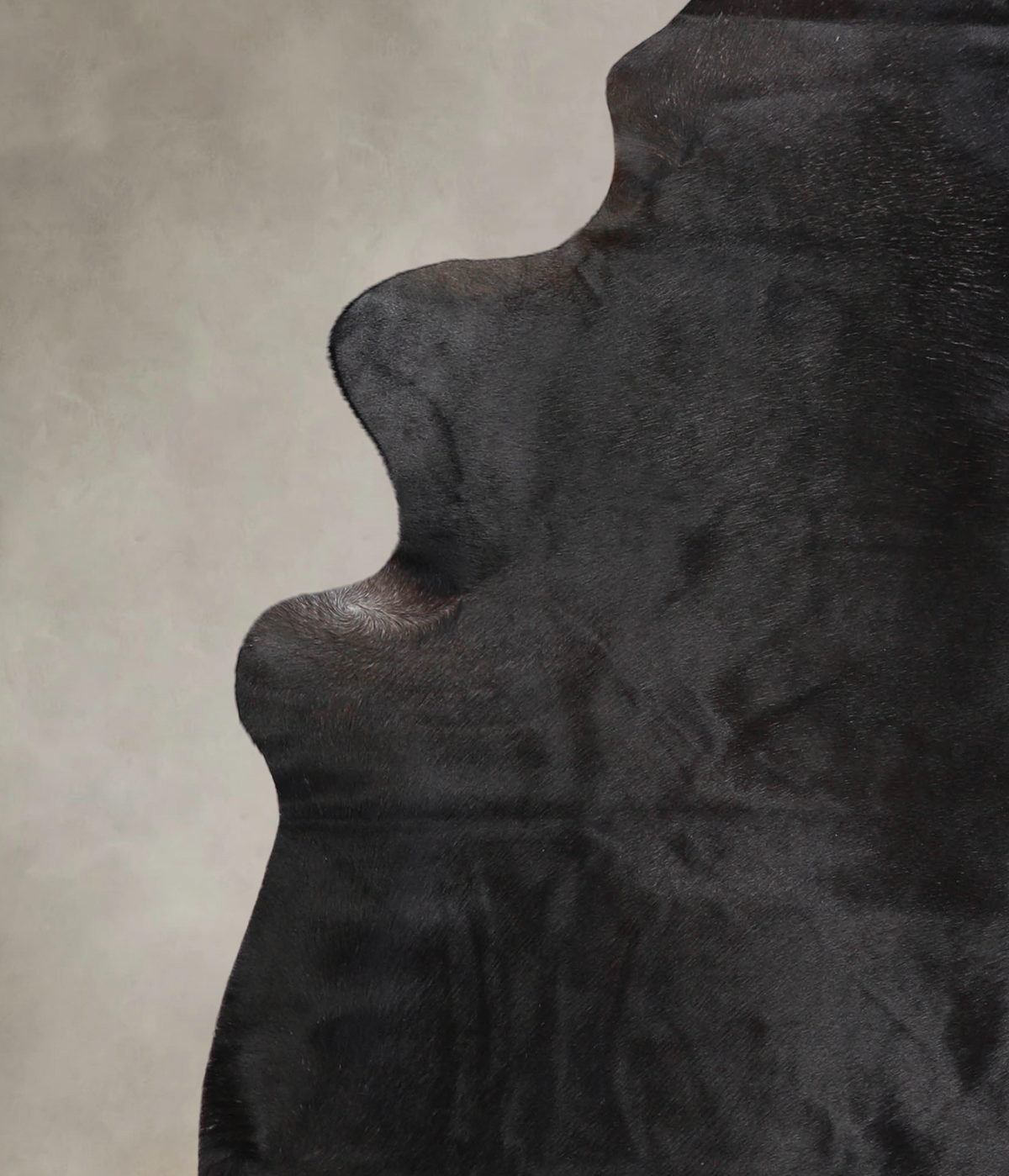 Solid Black Cowhide Rug #A24945