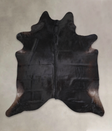 Solid Black XX-Large Brazilian Cowhide Rug 7'5"H x 6'10"W #A24947 by Hudson Hides