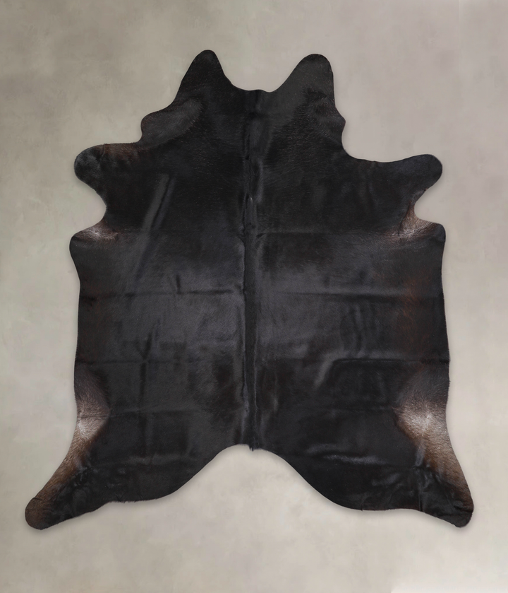 Solid Black XX-Large Brazilian Cowhide Rug 7'5"H x 6'10"W #A24947 by Hudson Hides