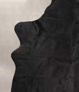 Solid Black X-Large Brazilian Cowhide Rug 7'1"H x 6'3"W #A24976 by Hudson Hides