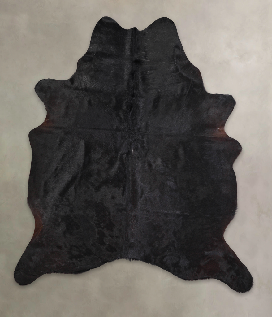 Solid Black X-Large Brazilian Cowhide Rug 7'6"H x 6'5"W #A24979 by Hudson Hides