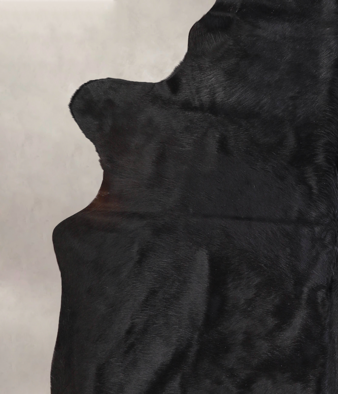 Solid Black X-Large Brazilian Cowhide Rug 7'6"H x 6'5"W #A24979 by Hud