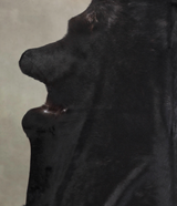 Solid Black X-Large Brazilian Cowhide Rug 7'0"H x 6'4"W #A24981 by Hudson Hides