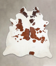 Brown and White XX-Large Brazilian Cowhide Rug 7'8"H x 7'4"W #A24994 by Hudson Hides