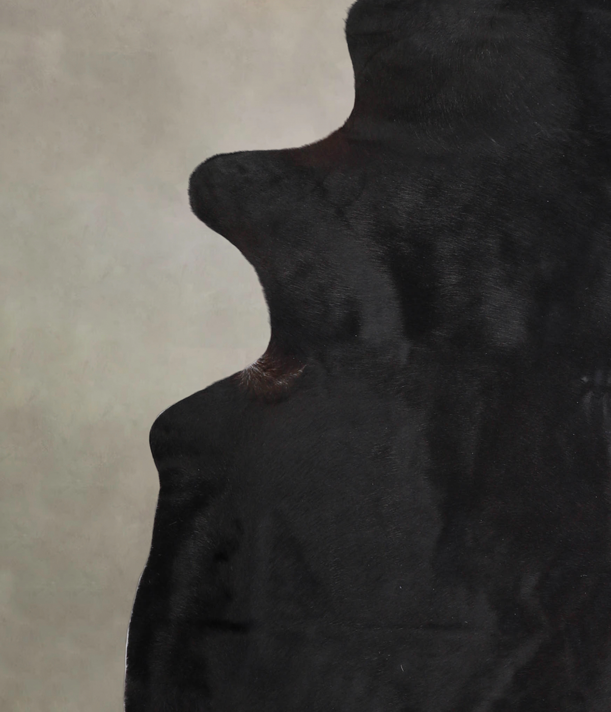 Solid Black Cowhide Rug #A25013