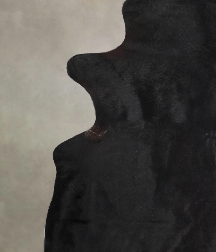 Solid Black XX-Large Brazilian Cowhide Rug 7'10"H x 7'1"W #A25013 by Hudson Hides