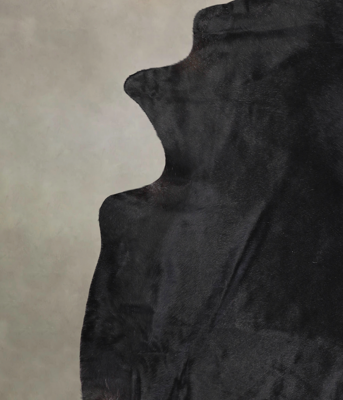 Solid Black Cowhide Rug #A25015