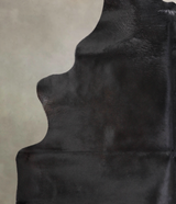 Solid Black X-Large Brazilian Cowhide Rug 7'0"H x 5'11"W #A25029 by Hudson Hides