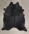 Solid Black X-Large Brazilian Cowhide Rug 7'7"H x 6'6"W #A25088 by Hudson Hides