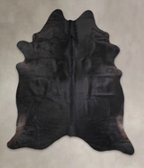 Solid Black X-Large Brazilian Cowhide Rug 7'7"H x 6'6"W #A25088 by Hudson Hides