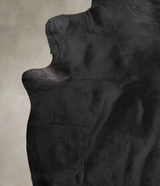 Solid Black X-Large Brazilian Cowhide Rug 6'11"H x 6'7"W #A25089 by Hudson Hides