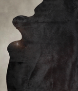 Solid Black XX-Large Brazilian Cowhide Rug 7'9"H x 6'6"W #A25096 by Hudson Hides