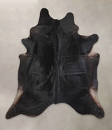 Solid Black XX-Large Brazilian Cowhide Rug 8'1"H x 7'1"W #A25100 by Hudson Hides