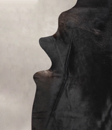 Solid Black XX-Large Brazilian Cowhide Rug 8'1"H x 7'1"W #A25100 by Hudson Hides