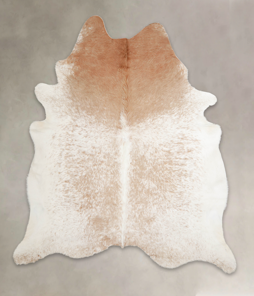 Beige and White XX-Large Brazilian Cowhide Rug 7'9"H x 6'8"W #A25103 by Hudson Hides