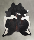 Chocolate and White X-Large Brazilian Cowhide Rug 7'1"H x 6'1"W #A25135 by Hudson Hides