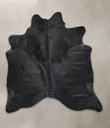 Solid Black X-Large Brazilian Cowhide Rug 7'0"H x 6'7"W #A25144 by Hudson Hides