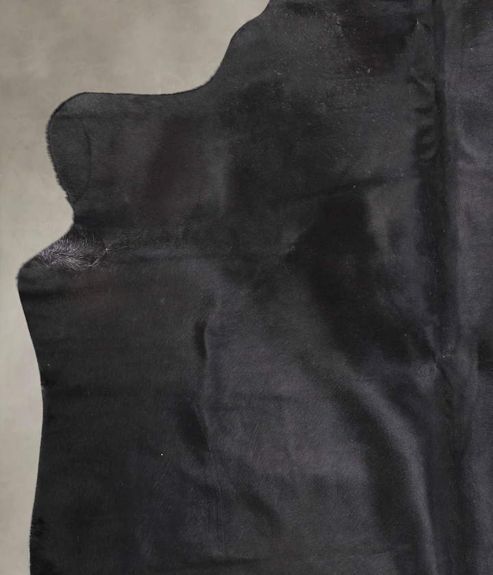 Solid Black X-Large Brazilian Cowhide Rug 7'0"H x 6'7"W #A25144 by Hudson Hides