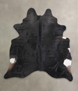 Solid Black XX-Large Brazilian Cowhide Rug 7'5"H x 6'11"W #A25146 by Hudson Hides