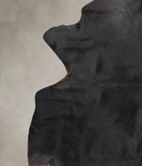 Solid Black XX-Large Brazilian Cowhide Rug 7'5"H x 6'11"W #A25146 by Hudson Hides