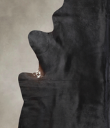 Solid Black X-Large Brazilian Cowhide Rug 7'6"H x 6'6"W #A25148 by Hudson Hides