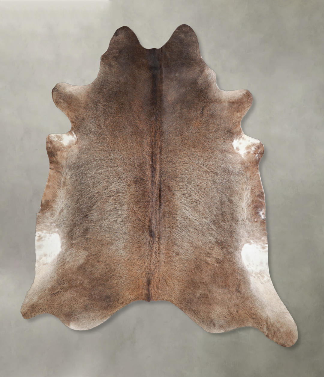 Grey with Beige X-Large Brazilian Cowhide Rug 7'0"H x 6'7"W #A25176 by