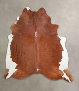 Brown and White Regular XX-Large Brazilian Cowhide Rug 7'7"H x 6'11"W #A25192 by Hudson Hides