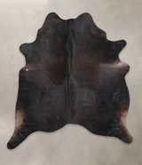 Solid Black X-Large Brazilian Cowhide Rug 6'9"H x 6'1"W #A25232 by Hudson Hides
