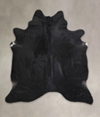 Solid Black X-Large Brazilian Cowhide Rug 6'11"H x 6'5"W #A25236 by Hudson Hides