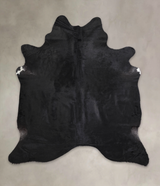 Solid Black X-Large Brazilian Cowhide Rug 6'11"H x 6'5"W #A25236 by Hudson Hides