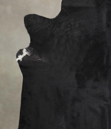 Solid Black X-Large Brazilian Cowhide Rug 6'11"H x 6'5"W #A25236 by Hudson Hides