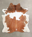 Brown and White X-Large Brazilian Cowhide Rug 7'0"H x 6'4"W #A25264 by Hudson Hides