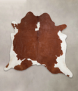 Brown and White X-Large Brazilian Cowhide Rug 6'10"H x 7'1"W #A25327 by Hudson Hides