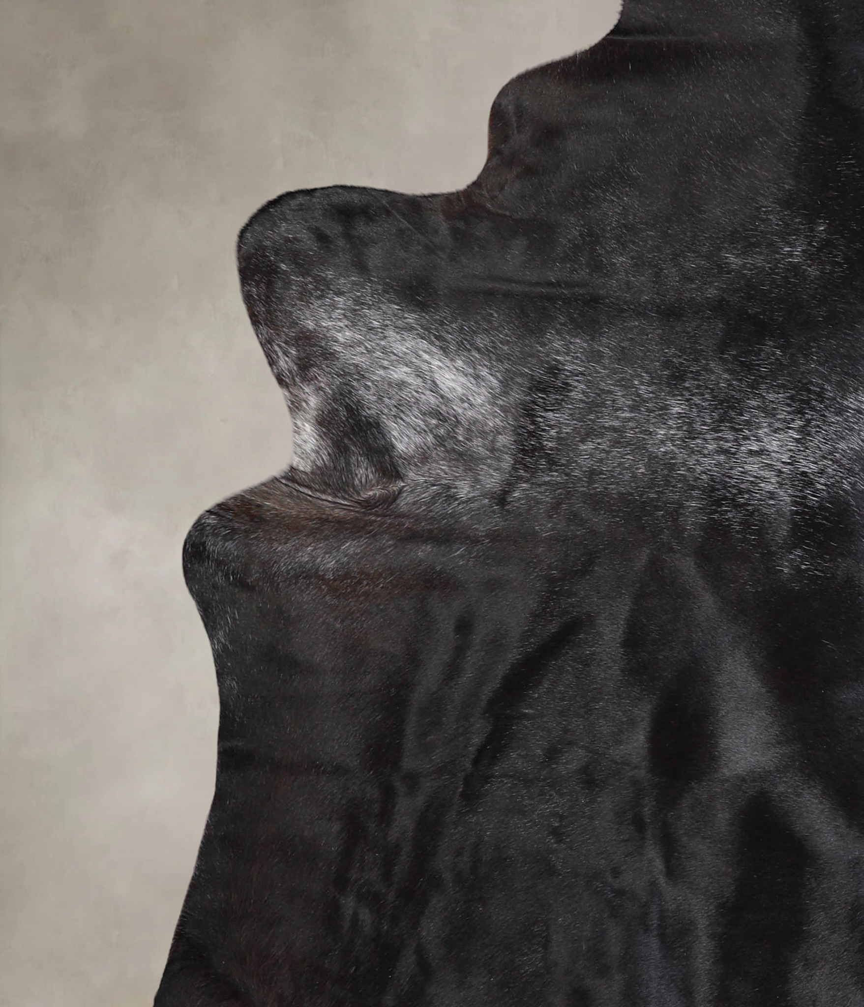 Solid Black Cowhide Rug #A25351