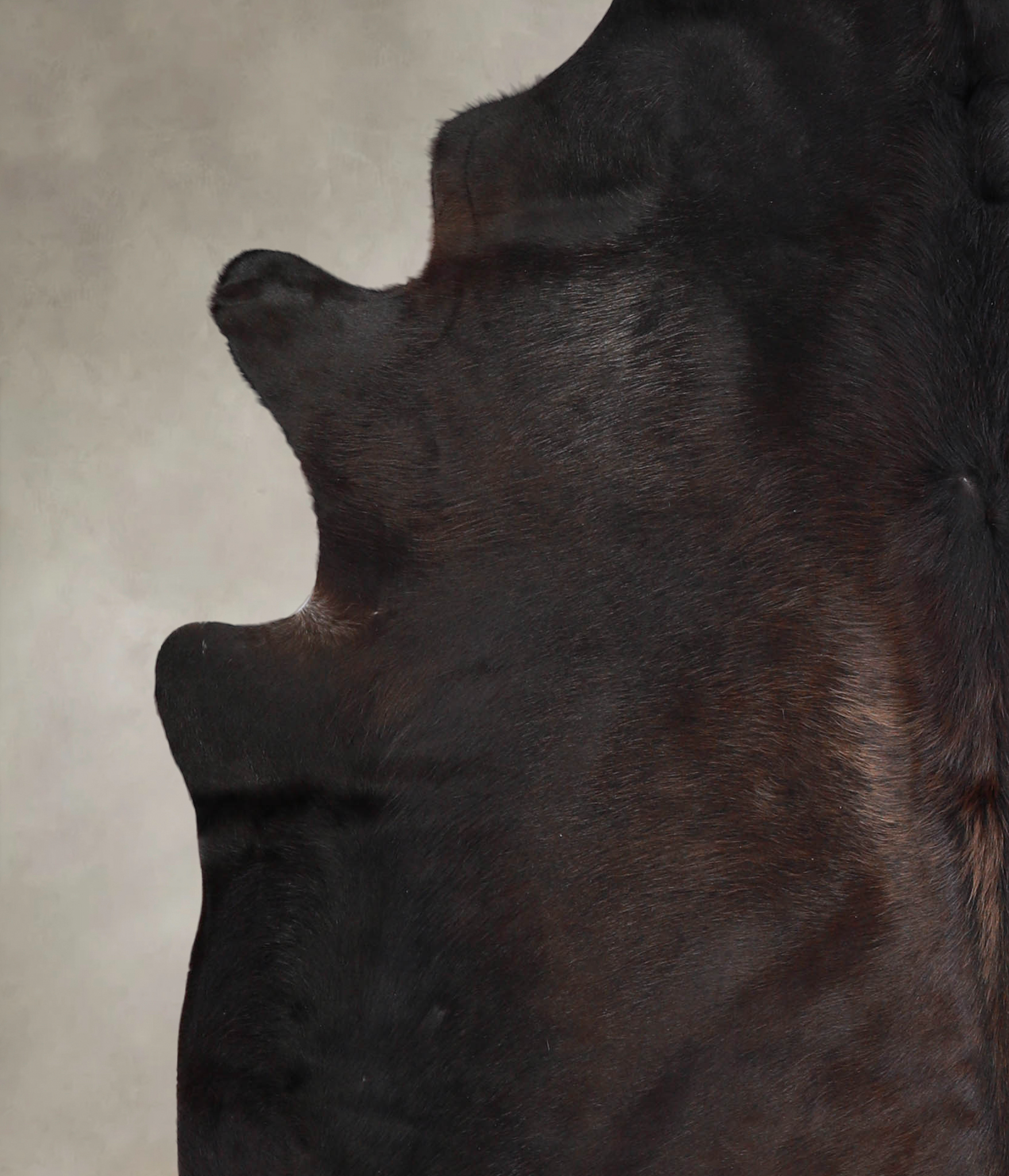 Solid Black Cowhide Rug #A25361