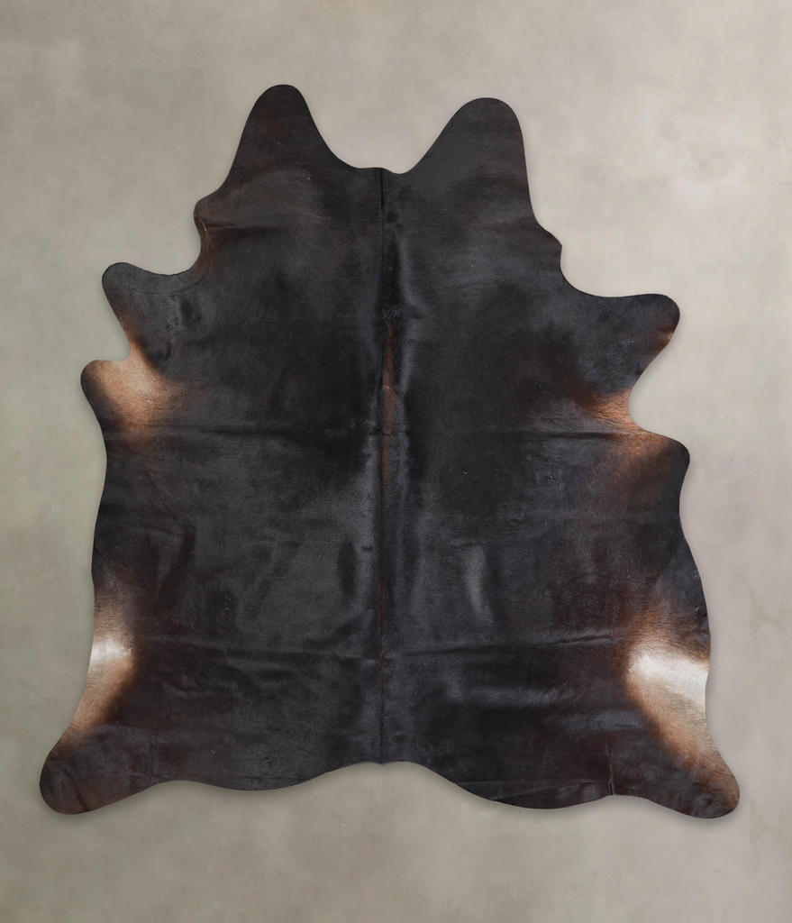 Solid Black X-Large Brazilian Cowhide Rug 7'2"H x 6'9"W #A25362 by Hudson Hides