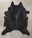 Solid Black XX-Large Brazilian Cowhide Rug 7'11"H x 6'8"W #A25399 by Hudson Hides