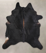 Solid Black XX-Large Brazilian Cowhide Rug 7'11"H x 6'8"W #A25399 by Hudson Hides