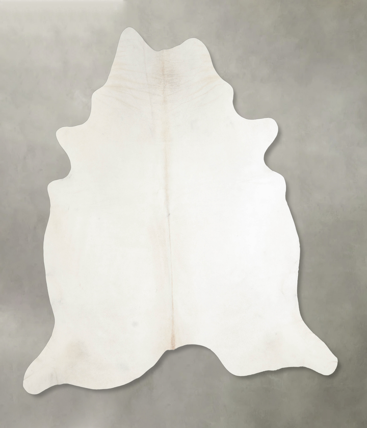 Solid White XX-Large Brazilian Cowhide Rug 7'1"H x 7'3"W #A25402 by Hudson Hides