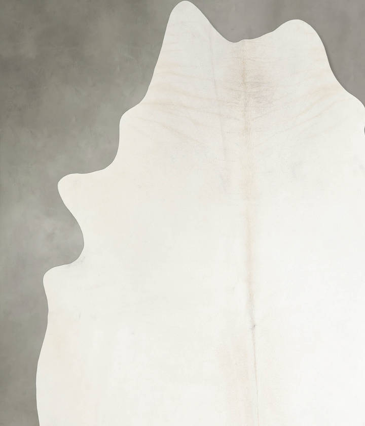 Solid White XX-Large Brazilian Cowhide Rug 7'1"H x 7'3"W #A25402 by Hudson Hides