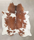 Brown and White X-Large Brazilian Cowhide Rug 6'10"H x 5'10"W #A25434 by Hudson Hides