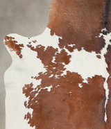 Brown and White X-Large Brazilian Cowhide Rug 6'10"H x 5'10"W #A25434 by Hudson Hides